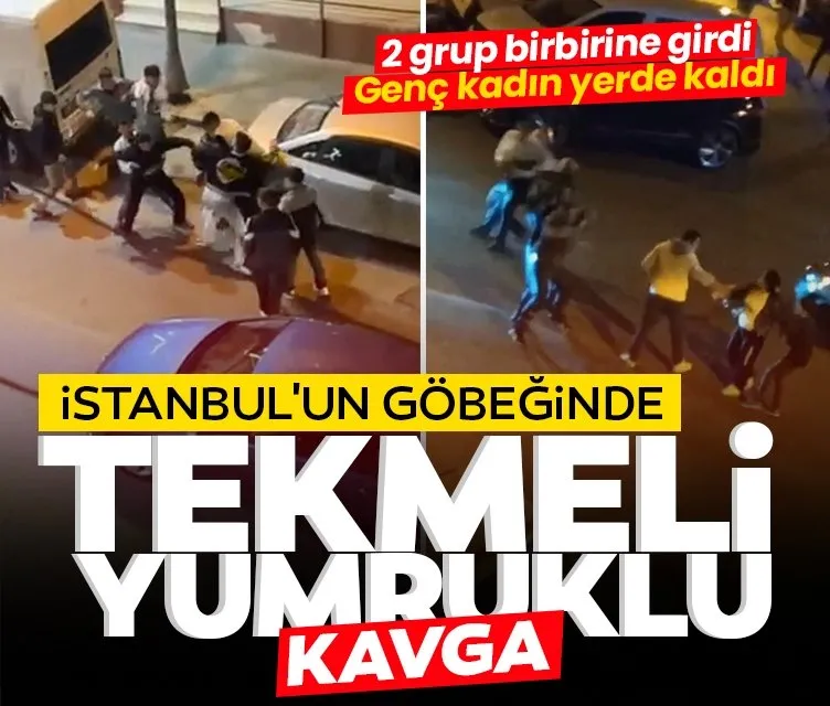 İstanbul’un göbeğinde tekmeli-yumruklu kavga
