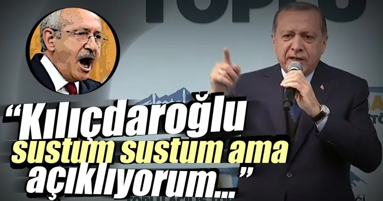 Cumhurbaşkanı Erdoğan: Kılıçdaroğlu, sustum sustum ama açıklıyorum
