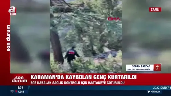 Jandarma Karaman'da kaybolan Ege Kabalak kurtardı