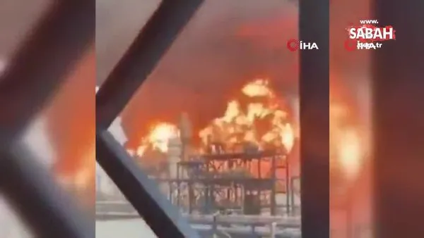 Kuveyt'te petrol rafinerisi alevlere teslim oldu | Video
