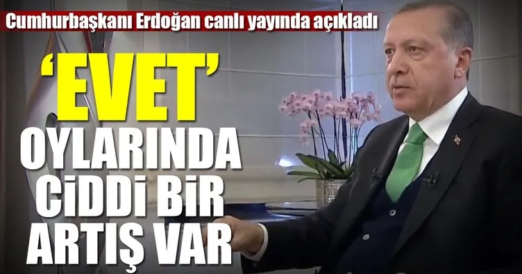 Cumhurbaşkanı Erdoğan: ’Evet’ oylarında ciddi bir artış var