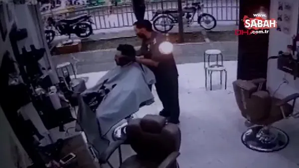 Son dakika haberi: Berber koltuğundaki müşteriye kan donduran infaz görüntüleri! Kafasından vurdu... | Video