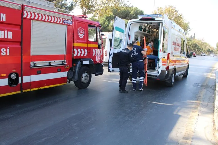 Aydın’da korkutan kaza: Kontrolden çıkan araç yan yattı