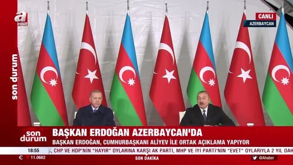 SON DAKİKA: Başkan Erdoğan ve Azerbaycan Cumhurbaşkanı Aliyev'den ortak açıklama | Video