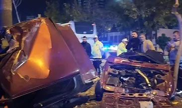 Adana’da feci kazada otomobil ikiye bölündü: 2 ölü! #adana