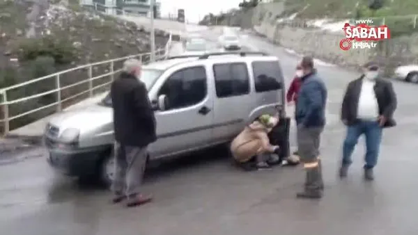 Yolun karşısına geçmeye çalışan kadına araç çarptı | Video