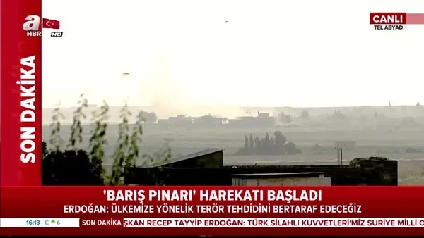 'Barış Pınarı' Harekatı başladı! Tel Abyad'da YPG mevzileri bombalanıyor!