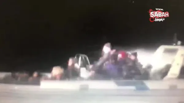 Lastik botla Yunanistan’a kaçacaklardı...Kaçak göçmen operasyonu kamerada