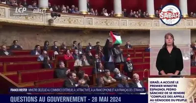 Fransa meclisinde Filistin bayrağı açan muhalif milletvekiline men cezası