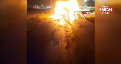 Önce yayaya ardından elektrik direğine çarpan otomobil yandı: 3 ölü | Video