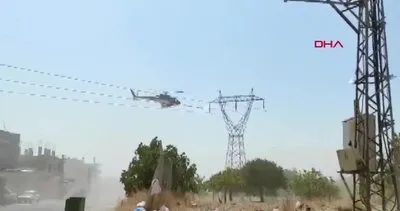 Şanlıurfa’da yüksek gerilim hattı helikopterle temizlendi, vatandaşlar paniğe kapıldı