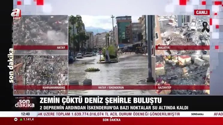 Hatay İskenderun'da zemin çöktü, bazı noktalar denizle birleşti | Video