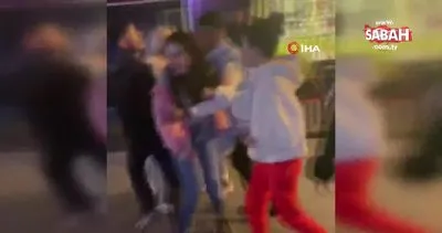 Taksim’de sevgilisini başkasıyla yakalayan kadın ortalığı birbirine kattı! O anlar kamerada | Video