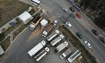 Hafriyat kamyonlu eylem devam ediyor