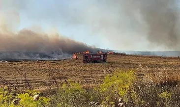 Silivri’de 50 dönüm alanı etkileyen anız yangını söndürüldü