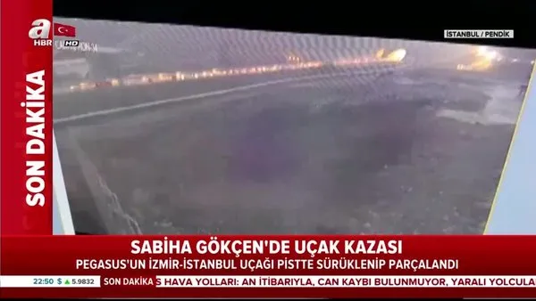 Son dakika! İşte Sabiha Gökçen'de kaza yapan Pegasus uçağının yeni görüntüleri! | Video