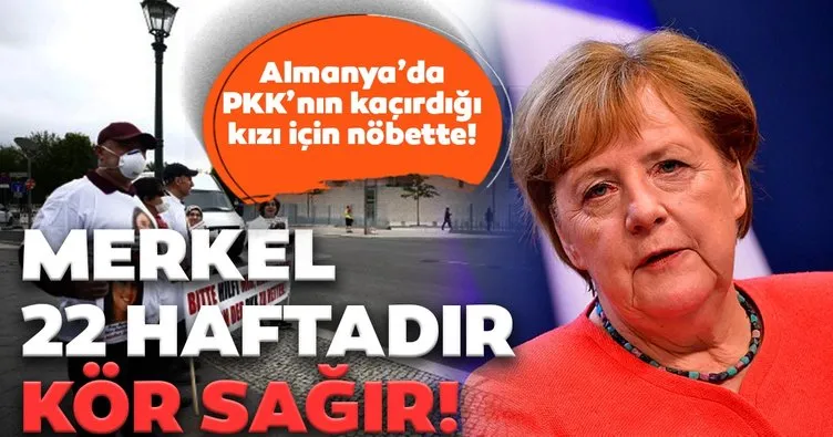 PKK’nın kaçırdığı kızı için nöbette! Merkel 22 haftadır kör sağır!