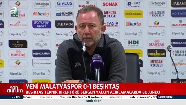 Yeni Malatyaspor-Beşiktaş maçı sonrası Sergen Yalçın: Önemli bir galibiyet aldık