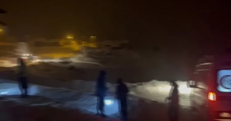 Kardan kapanan köy yolunda zamanla yarış