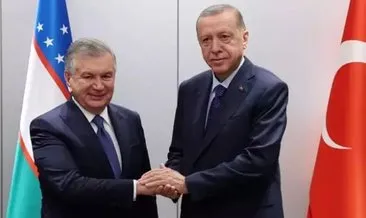 Başkan Erdoğan Özbekistan Cumhurbaşkanı Mirziyoyev ile görüştü