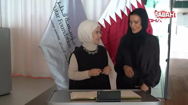Emine Erdoğan, Katar Vakfı Başkanı Şeyha Moza bint Nasır ile bir araya geldi | Video