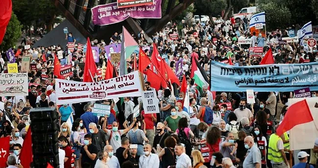 İsrail’in ilhak planı Tel Aviv’de protesto edildi