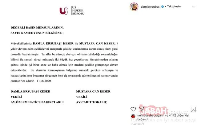 Son Dakika Haberi: Damla Ersubaşı ile Mustafa Can Keser tek celsede boşanıyor! İhanet haberiyle gündeme gelmişlerdi…