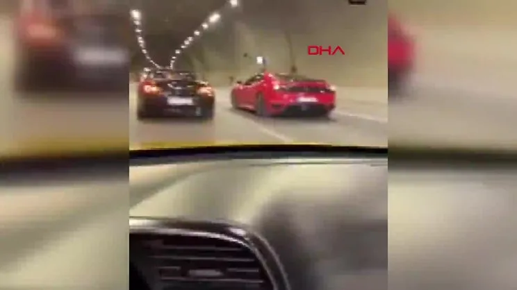 İstanbul Ümraniye'de tünel kapatan lüks araçlı düğün konvoyu kamerada