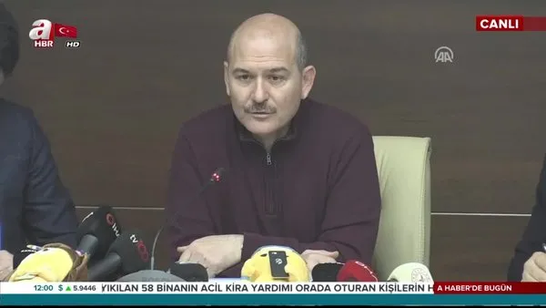 İçişleri Bakanı Soylu'dan Elazığ'da deprem bölgesinde açıklama (29 Ocak 2020 Çarşamba)