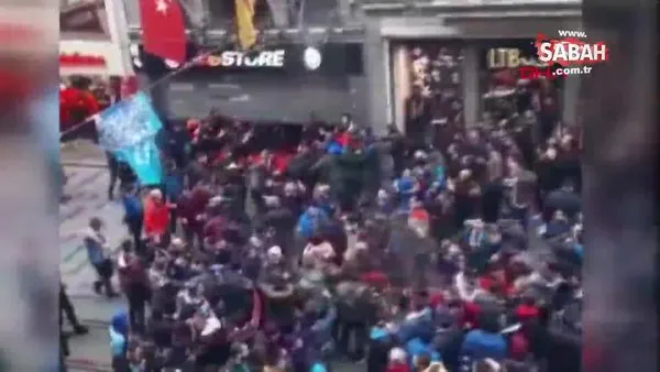 İstanbul'da Trabzonspor taraftarlarının GS Store'a saldırısı kamerada