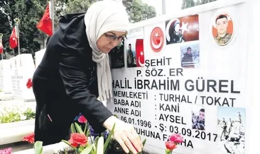 Şehit yakınları şehitliğe koştu