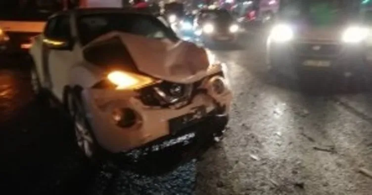 Hadımköy yolunda zincirleme kaza:1 yaralı
