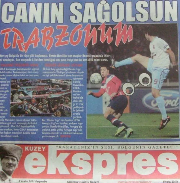 Trabzon Basını'nda Lille-Trabzonspor maçı