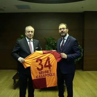 Bakan Mehmet Kasapoğlu, Galatasaray Başkanı Mustafa Cengiz'i kabul etti