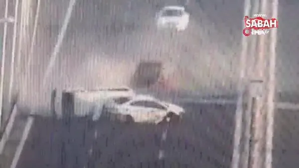 Osmangazi Köprüsü'nde meydana gelen zincirleme kaza kamerada | Video