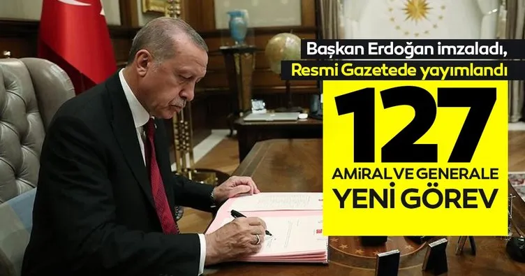 Türk Silahlı Kuvvetlerinde 127 general ve amirale yeni görev