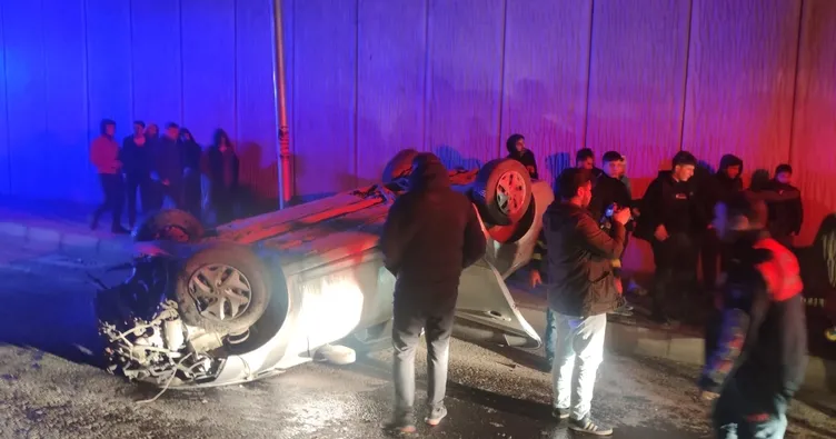 Otomobil takla attı 3 kişi yaralandı