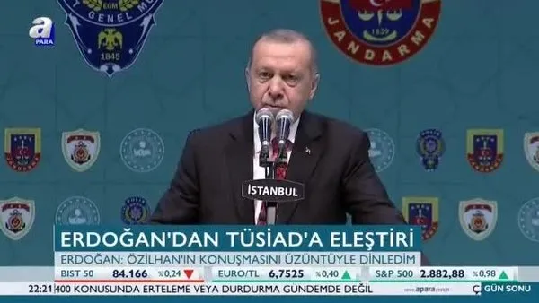 Erdoğan'dan TÜSİAD'a eleştiri