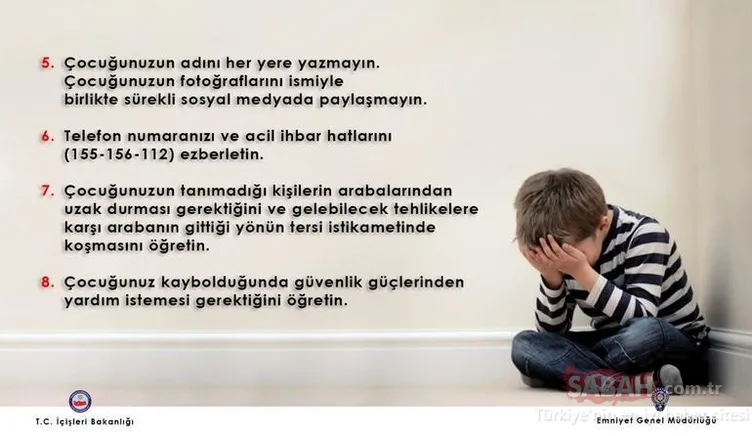 Emniyet'ten anne ve babalara 12 maddelik uyarı