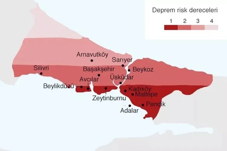 İSTANBUL DEPREM RİSKİ HARİTASI 2024: İstanbul deprem riski en yüksek ve en düşük semtler ve ilçeler hangisi?