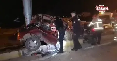 EDS direğine çarpan otomobil hurdaya döndü, sürücü ağır yaralandı | Video