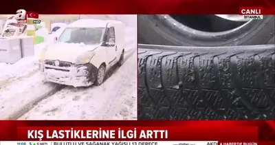 İstanbul’da kış lastiği satanların yüzü güldü! Sürücüler kış lastiği için sıraya girdi | Video