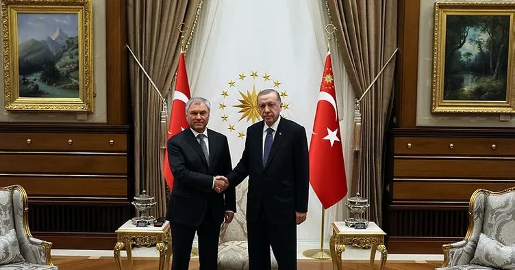 Başkan Erdoğan, Rusya Devlet Duması Başkanı Volodin’i kabul etti