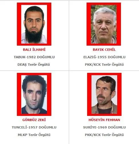 Aranan teröristler listesi güncellendi! İşte son hali