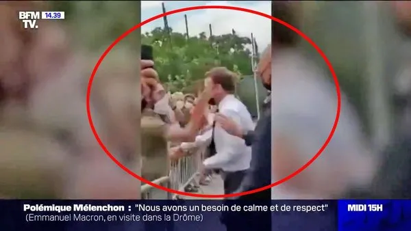 SON DAKİKA: Fransa Cumhurbaşkanı Emmanuel Macron'a tokatlı şok saldırı kamerada