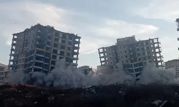 Malatya’da ağır hasarlı 2 bina patlatılarak yıkıldı