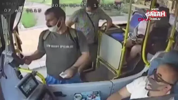 Otobüste 'maske' tartışması kamerada | Video