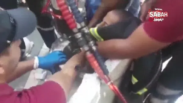 Batman’da beton çöp kutusuna sıkışan çocuk itfaiye ekiplerince kurtarıldı | Video