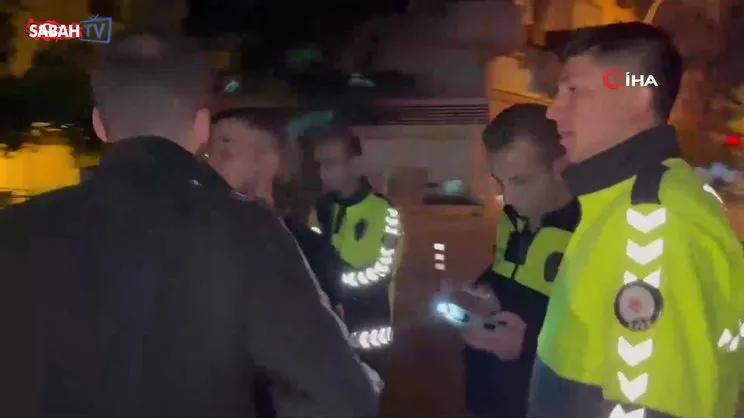 Polis ekiplerini gören alkollü sürücü böyle kaçmaya çalıştı! O anlar kamerada | Video