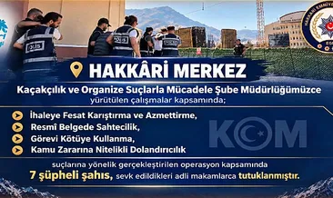 Hakkari’de ihalelerde usülsüzlük soruşturması: 7 şüpheli tutuklandı!